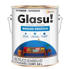 TINTA ACRILICA SEMI BRILHO BRANCO GELO 3,6L LATA - GLASU