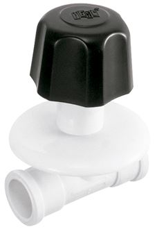 REGISTRO PLASTICO SOLDAVEL 25MM COM CANOPLA BRANCO/ PRETO - HERC