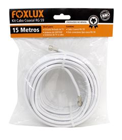 CABO COAXIAL RG 59 67% 15M BRANCO - FOXLUX