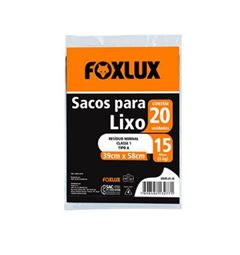 SACO P/LIXO 15L 39X58CM PRETO - FOXLUX