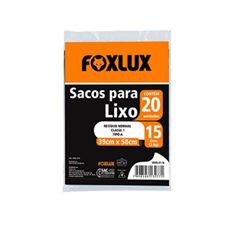 SACO P/LIXO 30L 59X62CM PRETO - FOXLUX
