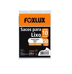SACO P/LIXO 50L 63X80CM PRETO - FOXLUX