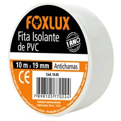FITA ISOLANTE 19MMX10M BRANCO - FOXLUX