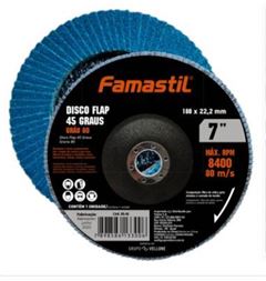 DISCO ABRASIVO FLAP 4.1/2”X7/8” GRAO 40 - FAMASTIL