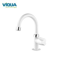 TORNEIRA LAVATORIO MESA 1/4” BICA MOVEL ABS BRANCO FOZ - VIQUA