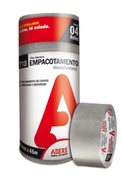 FITA ADESIVA EMPACOTAMENTO 45MMX40M TRANSPARENTE - ADERE