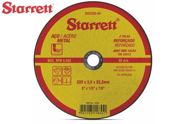 DISCO DE CORTE 9”X1/ 8”X7/8” - STARRETT