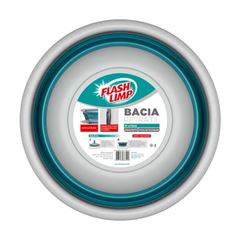 BACIA RETRATIL 8L VERDE/CINZA - FLASH LIMP