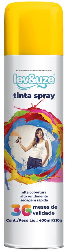 TINTA SPRAY LUMINOSA 400ML AMARELO - LEVEUZE