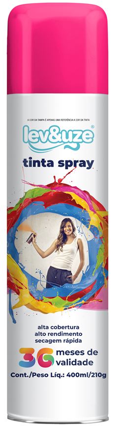 TINTA SPRAY LUMINOSA 400ML PINK - LEVEUZE