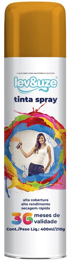 TINTA SPRAY METALICO 400ML DOURADA - LEVEUZE