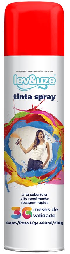 TINTA SPRAY USO GERAL 400ML VERMELHO - LEVEUZE