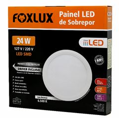 PAINEL LED SOBREPOR 3000K 24W REDONDO BIVOLT LUZ - FOXLUX