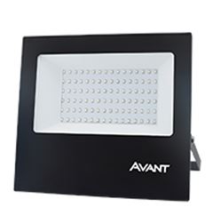 REFLETOR LED 100W 3000K PRETO BIVOLT SLIM - AVANT