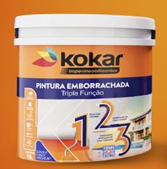 PINTURA EMBORRACHADA FOSCO BRANCO 16L BALDE - KOKAR