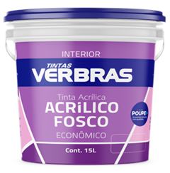 TINTA ACRILICA FOSCO ECONOMICO 15L BRANCO NEVE - VERBRAS